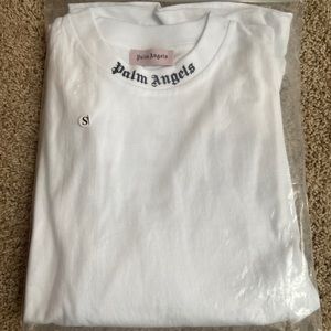 Palm Angels white logo print t-shirt